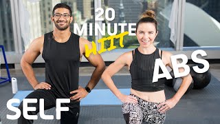 20 Minute HIIT Abs Focused Bodyweight Workout - No Equipment at Home With Warm-U