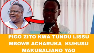 🔴#Live  PIGO ZITO KWA TUNDU LISSU MBOWE ACHARUKA  KUHUSU MAKUBALIANO YAO