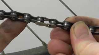 Chain link connector on a bicycle (KMC 'missing link')