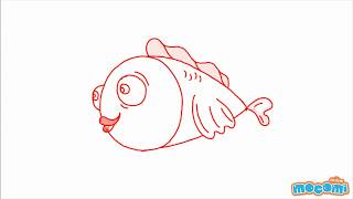 How to draw a Fish - Step By Step Drawing for Kids | Educational Videos by Mocomi