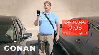 Introducing The 10 Second Earthquake Warning App | CONAN on TBS