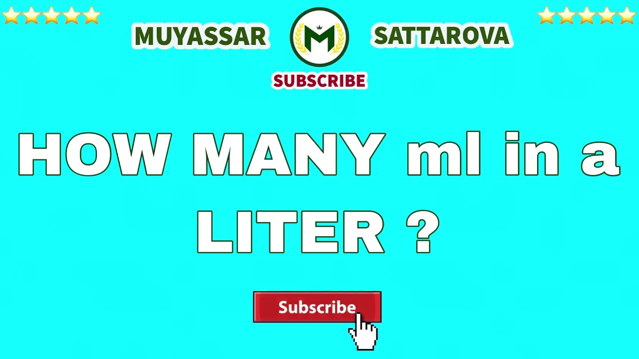 ☀️ HOW MANY MILLILITER IN A LITER | How Many Ml In A Liter | Ml | Liter ...