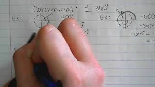 Radians Degrees and Coterminal Angles Class Examples