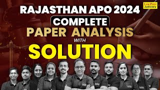 Rajasthan APO 2024 Complete Paper Analysis with Solution | Rajasthan APO Answer Key 2024