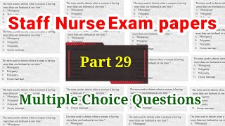 Staff nurse exam papers RRB nursing previous year question paper railway nursing exam question paper