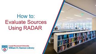How To: Evaluate Sources Using RADAR