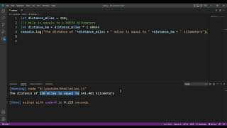 Miles to kilometers converter in JavaScript