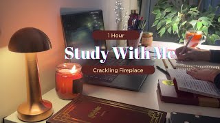 Study With Me 🔥 | 1 Hour of Focus with Cozy Fireplace Sounds