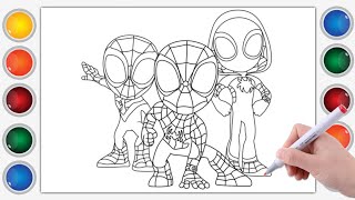 Spidey and His Amazing Friends - Drawing Coloring & Painting | Art for Kids