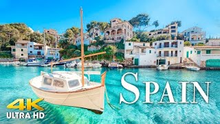 FLYING OVER SPAIN (4K UHD) Amazing Beautiful Nature Scenery with Relaxing Music