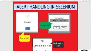 ALERTS HANDLING IN SELENIUM WEBDRIVER JAVA | ALERTS IN SELENIUM | ALERTS METHODS IN SELENIUM