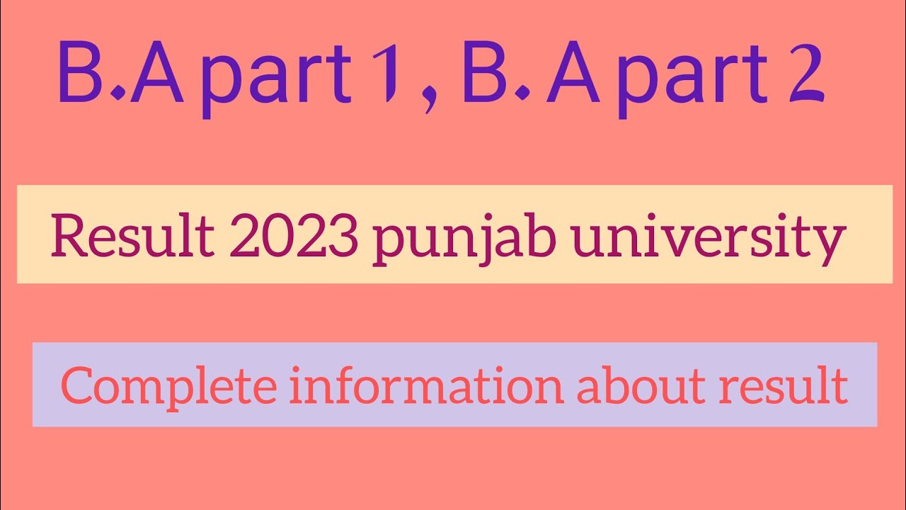 B.A Part 2 Result 2023 Date || B.A Result Date Punjab University - YouTube