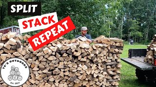 Splitting Bundle wood with my Countyline 40 Ton log splitter#48