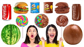 COMIDA DE CHOCOLATE VS. REAL || Desafíos de alimentos deliciosos de 123 GO! GOLD