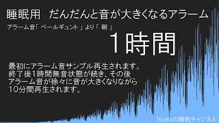 １時間睡眠・仮眠・お昼寝用　徐々に音が大きくなるアラーム　目覚まし　１時間無音から１０分間だんだん音が大きくなるアラーム　（ペールギュント「朝」）