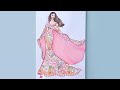 Beautiful dress design with Washi Tape and stone | Fashion Drawing | Washi Tape Design  #Shorts