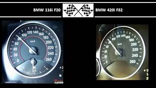 BMW 116i F20 VS. BMW 420i F32 - Acceleration 0-100km/h