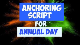 Annual day anchoring script | Annual function anchoring in English