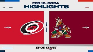 NHL Highlights | Hurricanes vs. Coyotes - February 16, 2024