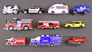 Learning Emergency Vehicles for Kids - Rescue Trucks & Cars by Hot Wheels, Matchbox, Tonka, Tomica