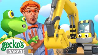 The Excavator Song! Gecko and Blippi Sing Along | Gecko's Garage | Trucks and Vehicles For Children