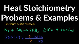Heat / Enthalpy (∆H) Stoichiometry Practice Problems & Examples with Thermochemical Equations