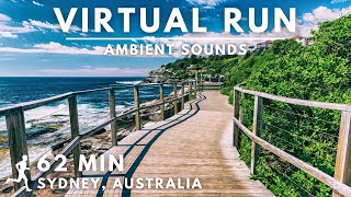 Virtual Running Video For Treadmill In #Sydney | Coogee Beach To Bondi Beach | 62 Min
