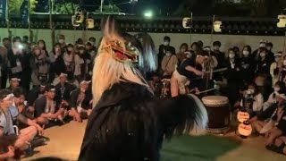 2022.10.14   大塩天満宮・秋季例大祭【宵宮】中之丁 毛獅子 地舞