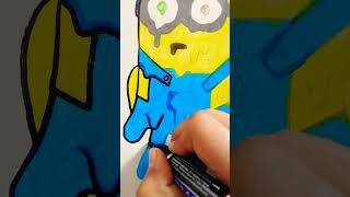 Drawing Minions With Posca Markers ! The Rise Of Gru! #minions #dripeffect (#shorts)