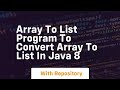 array to list program to convert array to list in java 8