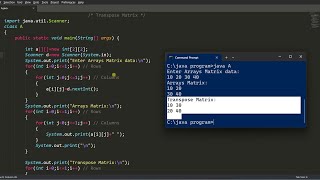 program to print Transpose Matrix in java | java program