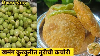 कचोरी|खमंग खुसखुशीत तुरीच्या दाण्यांची कचोरी टिप्स सह|Tuvar Ki Kachori |Turichya Danyanchi Kachori