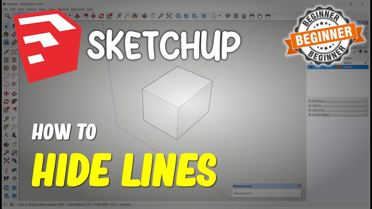 Sketchup How To Hide Lines Youtube
