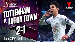 Tottenham v. Luton Town 2-1 - Highlights & Goles | Premier League | Telemundo Deportes