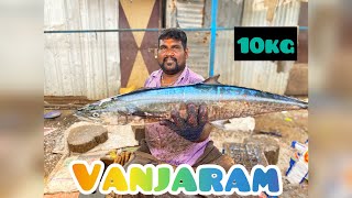 🐋காசிமேடு கோவிந்து வஞ்சரம் (Vanjaram) மீன் வெட்டும் காட்சி🔪🔪 VA MARINE 🔪