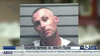 Escaped Hopkins County inmate found