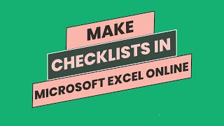 How to Create a Checklist in Microsoft Excel Online | Step-by-Step Guide #productivity