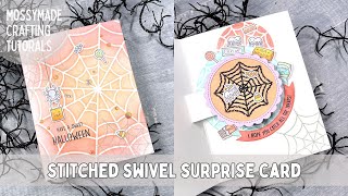 Creating a Stitched Spiderweb Halloween Swivel Surprise Card