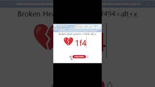 Broken heart 💔 symbol shortcut key #msword #broken #heart #shortcutkeys #viralshort