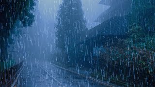 Relaxing Rain for Sleeping - Goodbye insomnia with heavy Rain and Thunder on the road At Night #58