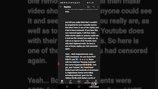 Serious Youtube Censorship 2: Follow Up  With the troll gone, I was able to repost my censored reply
