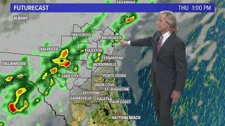 Rain and a few storms arrive by Thursday afternoon, ushering in cooler weather for Friday