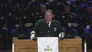 Roswell Police chief speaks at funeral for fallen officer Jeremy Labonte