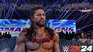 ROMAN REIGNS Raw On NETFLIX '25 Attire | WWE 2K24 MODDED RTX ENTRANCE