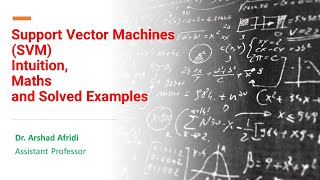 SVM Intuition Math and Solved Example |Support Vector Machines Learning Urdu/Hindi, Dr Arshad Afridi