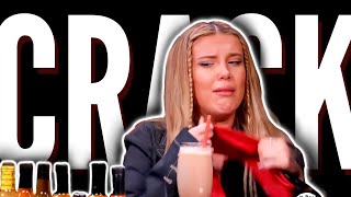 Millie Bobby Brown eating spicy wings but it's a mess