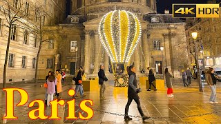 Paris , France 🇫🇷 - Christmas Lights 2021 | Paris walking tour | Paris 4K | A Walk In Paris