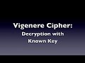 Vigenere Cipher - Decryption (Known Key)
