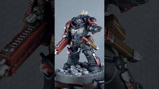 Black Templar Heavy Intercessor Sergeant painting process! #warhammer #warhammer40k #miniature #40k