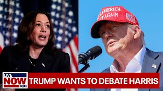 Trump says he 'absolutely' would debate Harris | LiveNOW from FOX